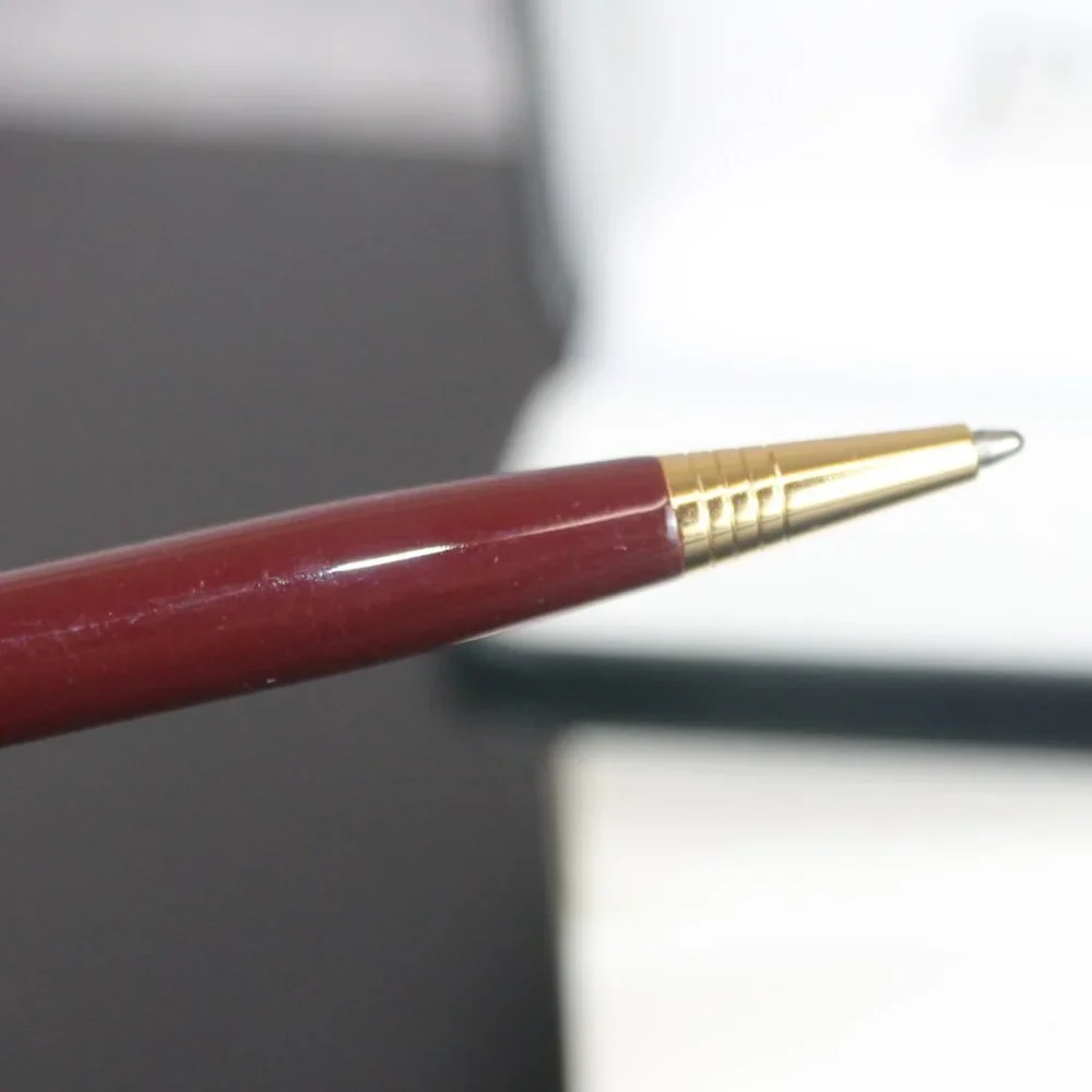 Reflections Fine Writing Instruments Red Maroon Gold Ball Point Pen Black Ink